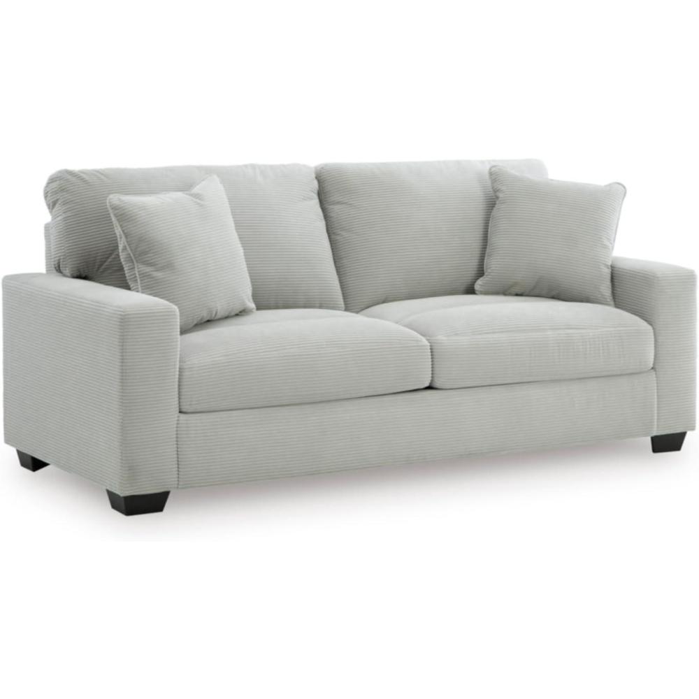 imageSignature Design by Ashley Ammon Casual Anti Sag Sofa with Loose Seat Cushion and 2 Accent Pillows WhiteLight Gray