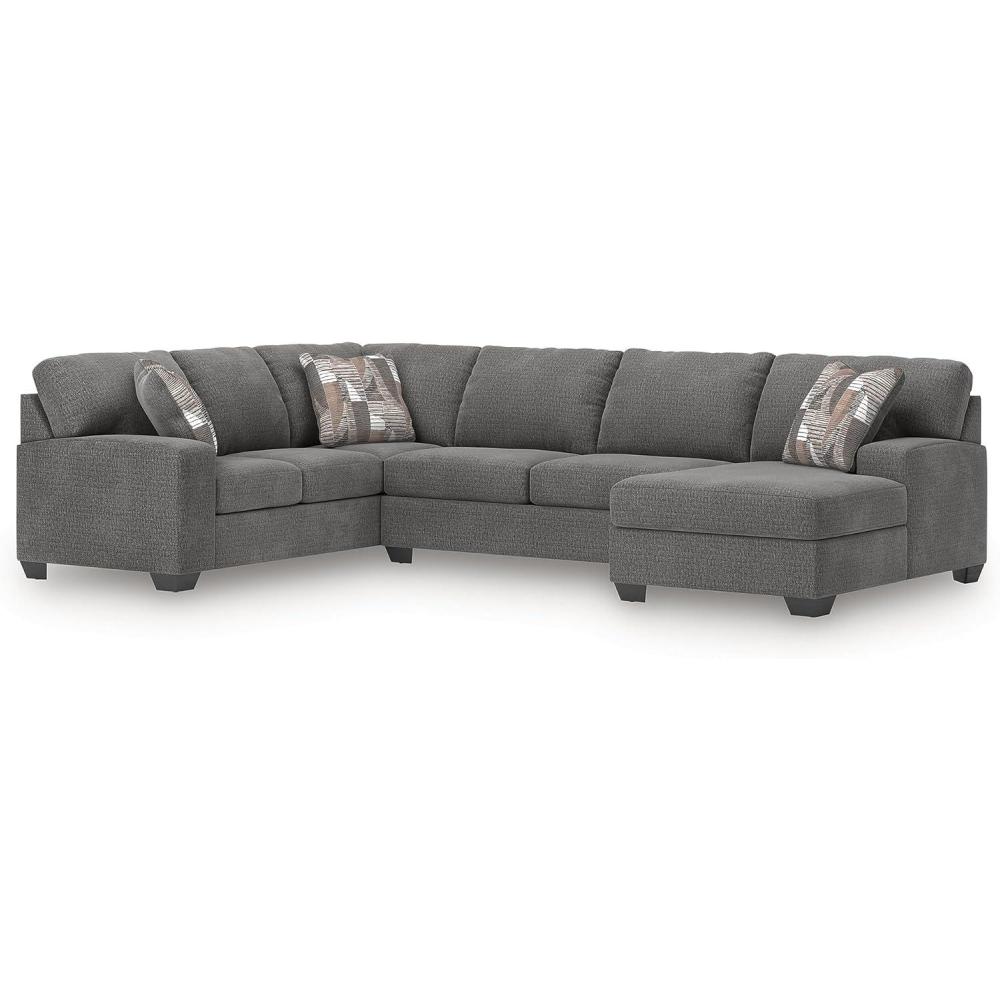 imageSignature Design by Ashley Casual Seyler Lane UShape RightArm Facing 3Piece Sectional with Chaise and Removable Cushion Gray3 Piece Sleeper Sectional with Chaise