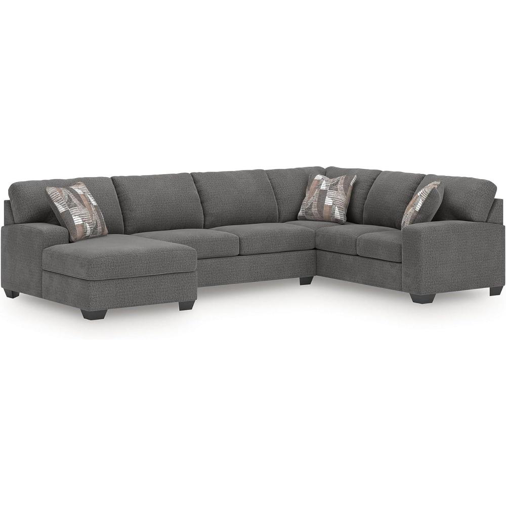 imageSignature Design by Ashley Casual Seyler Lane UShape RightArm Facing 3Piece Sectional with Chaise and Removable Cushion Gray3Piece Sectional with Chaise