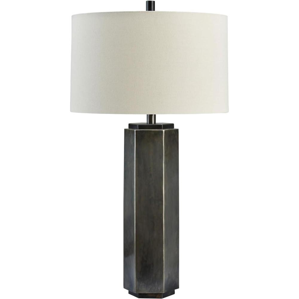imageSignature Design by Ashley Dirkton Contemporary 3138quot Table Lamp Antique Pewter Finish
