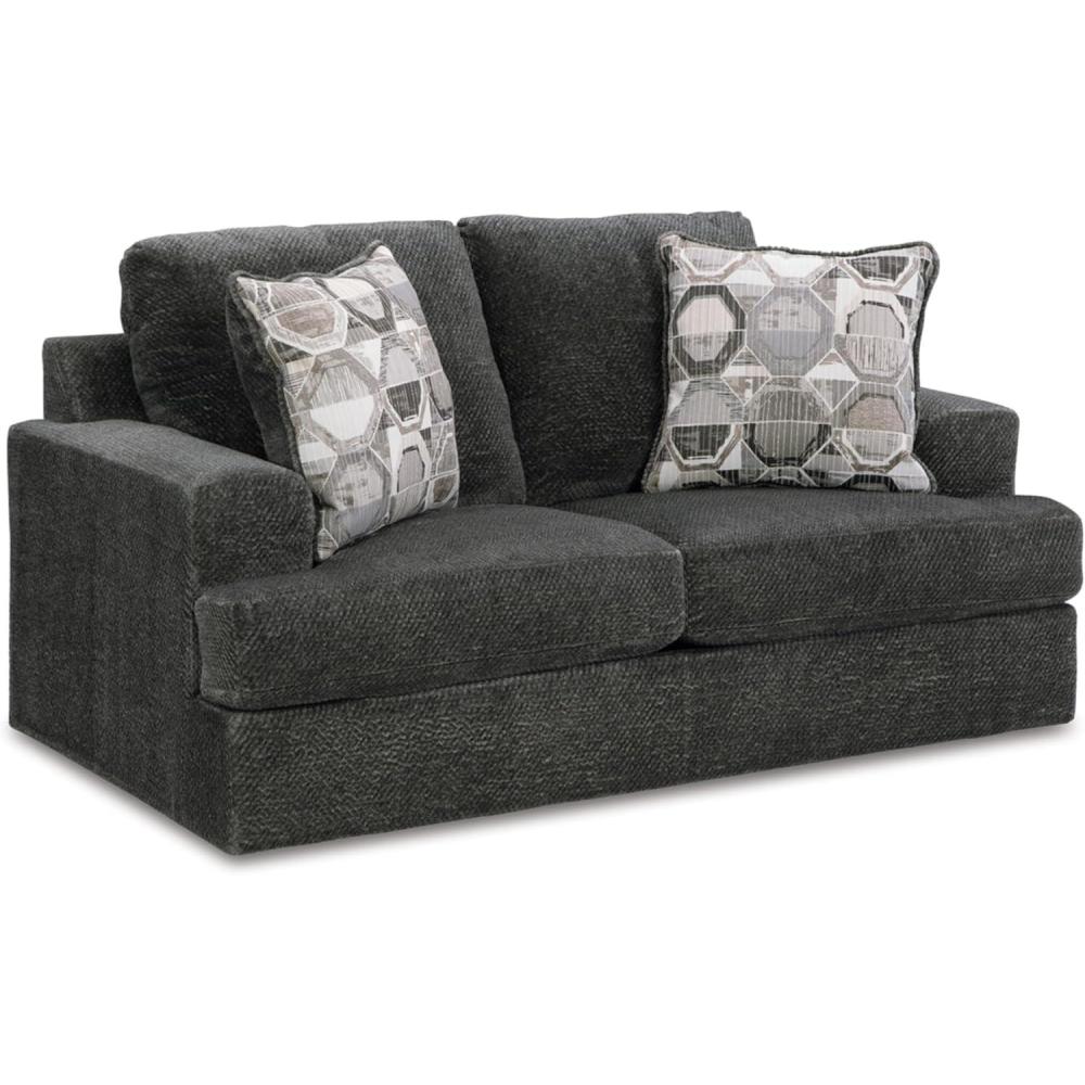 imageSignature Design by Ashley Karinne Coastal Loveseat with Nonskid Legs WhiteGrey