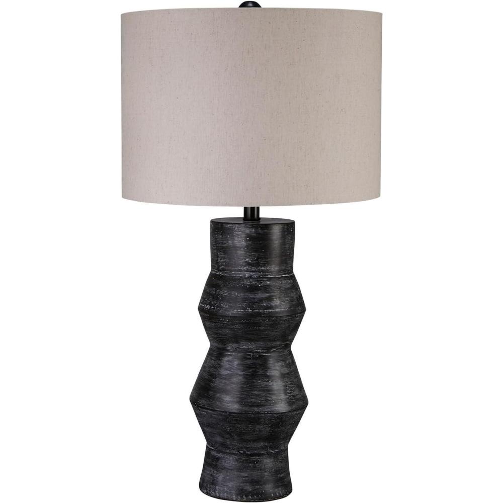 imageSignature Design by Ashley Kerbert Vintage Terra Cotta Table Lamp with 3Way Switch Black ampamp Beige
