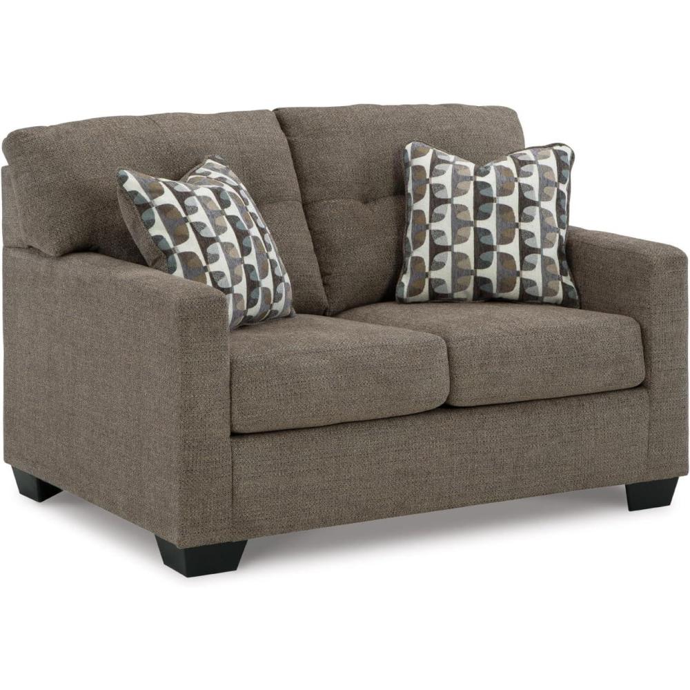 imageSignature Design by Ashley Mahoney Contemporary Tufted Loveseat BeigeBrown