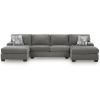 3-Piece Sleeper Sectional with Double Chaise
