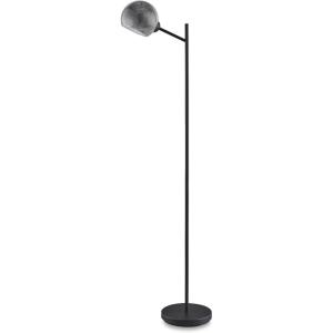 Signature Design by Ashley Abanson Contemporary 62.5″ Floor Lamp with Glass Shade and On/Off Foot Switch, Gold(Black)