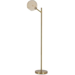 Signature Design by Ashley Abanson Contemporary 62.5″ Floor Lamp with Glass Shade and On/Off Foot Switch, Gold(Gold)