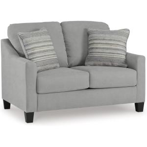 Signature Design by Ashley Adlai Casual Loveseat with 2 Toss Pillows, Light Gray