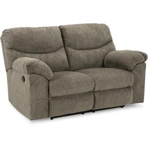 Signature Design by Ashley Alphons Transitional Tufted Reclining Loveseat, Light Gray(Light Gray)