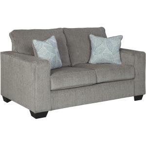 Signature Design by Ashley Altari Modern Loveseat with 2 Accent Pillows, Light Gray(Grey)