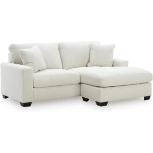 Signature Design by Ashley Ammon Casual Anti Sag Sofa Chaise with Loose Seat Cushion and 2 Accent Pillows, White(White)