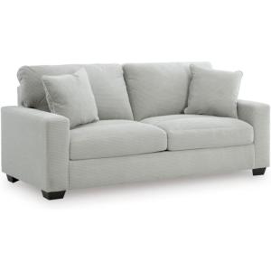 Signature Design by Ashley Ammon Casual Anti Sag Sofa with Loose Seat Cushion and 2 Accent Pillows, White(Light Gray)