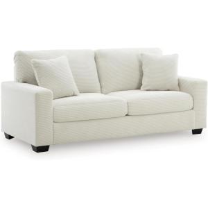 Signature Design by Ashley Ammon Casual Anti Sag Sofa with Loose Seat Cushion and 2 Accent Pillows, White(White)