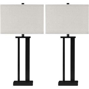 Signature Design by Ashley Aniela Contemporary 29″ Table Lamp with Open Silhouette, 2 Count, Bronze(Bronze)