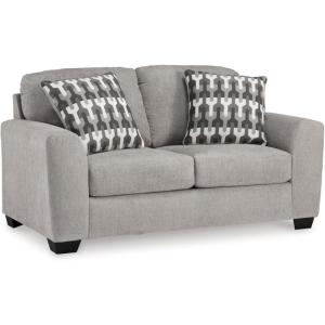Signature Design by Ashley Avenal Park Casual Loveseat with 2 Toss Pillows, Light Gray