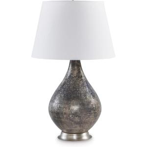Signature Design by Ashley Bluacy Traditional 28.5 Inch Glass Table Lamp, Antique Gray