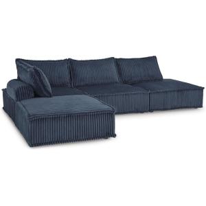 Signature Design by Ashley Casual Bales L-Shape Tufted 5-Piece Modular Seating with Non Slip Deck and Non Slip Feet, Beige(Blue)