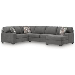 Signature Design by Ashley Casual Seyler Lane U-Shape Right-Arm Facing 3-Piece Sectional with Chaise and Removable Cushion, Gray(3 Piece Sleeper Sectional with Chaise)