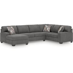 Signature Design by Ashley Casual Seyler Lane U-Shape Right-Arm Facing 3-Piece Sectional with Chaise and Removable Cushion, Gray(3-Piece Sectional with Chaise)