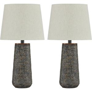 Signature Design by Ashley Chaston Casual Modern Table Lamp Set, 2 Count, Antique Bronze Finish(Antique Bronze Finish)