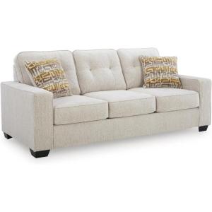 Signature Design by Ashley Fanciful Classic Sofa Sleeper with Tufted Cushion, Removable Cushion, and Bi-Fold Memory Foam Mattress, Queen, Light Gray(Beige)