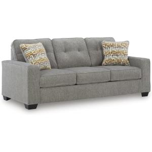 Signature Design by Ashley Fanciful Classic Sofa with Tufted Cushion and Removable Cushion, Light Gray