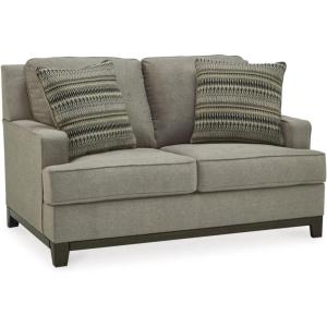 Signature Design by Ashley Kaywood Modern Loveseat with Accent Pillows, Gray