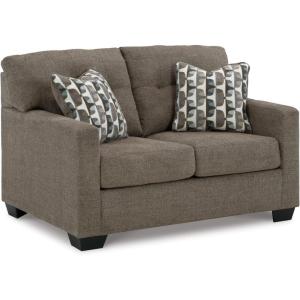 Signature Design by Ashley Mahoney Contemporary Tufted Loveseat, Beige(Brown)