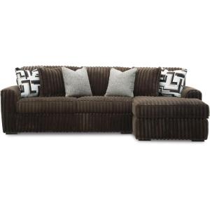 Signature Design by Ashley Midnight-Madness Casual Anti Sag Left-Arm Facing 3-Piece Sectional with Chaise, Reversible Seat Cushions and 10 Accent Pillows, Dark Brown(Brown)