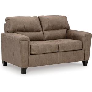 Signature Design by Ashley Navi Modern Loveseat with Removable Cushions, Dark Brown