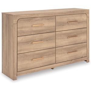 Signature Design by Ashley Prandefort Modern 2-Drawer Bedroom Storage Bench, Light Brown & Dark Brown(Dresser)