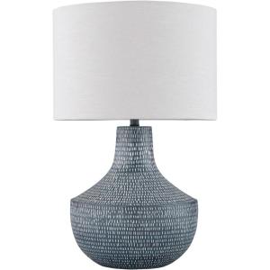 Signature Design by Ashley Schylarmont Contemporary Aluminum Table Lamp with 3-Way Switch, Gray & White