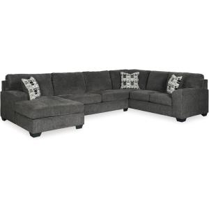 Signature Design by Ashley Ballinasloe Traditional Square Oversized Ottoman, Dark Gray(Charcoal)