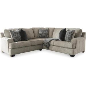 Signature Design by Ashley Bovarian Casual L-Shaped 2-Piece Sectional with Loose Seat Cushions and 5 Accent Pillows, Light Brown(2 Piece Sectional)