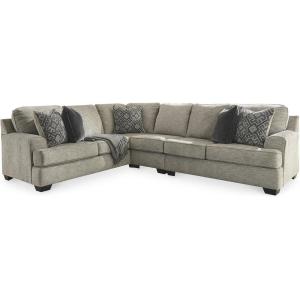 Signature Design by Ashley Bovarian Casual L-Shaped 2-Piece Sectional with Loose Seat Cushions and 5 Accent Pillows, Light Brown(3-Piece Sectional)