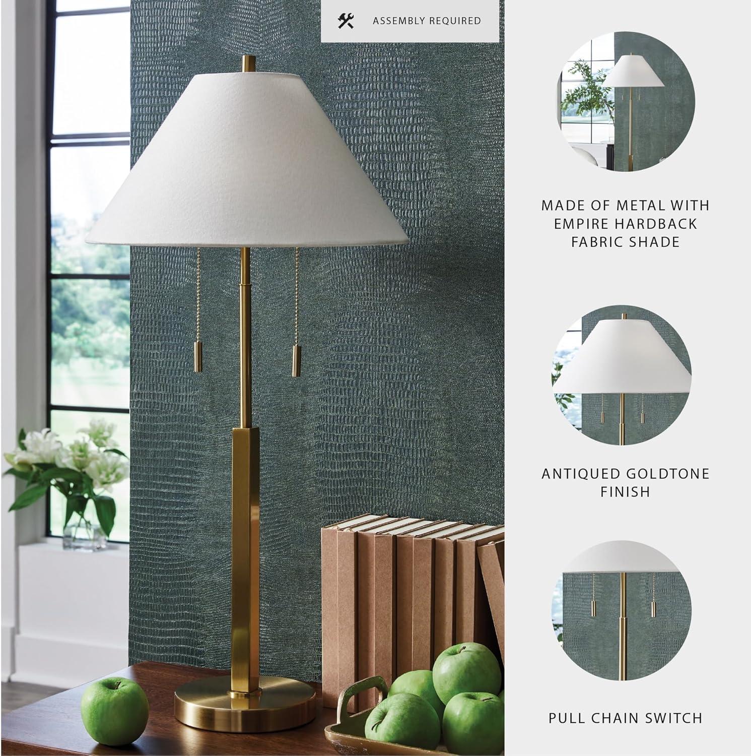 imageSignature Design by Ashley Haigwood Modern Table Lamp with Empire Shade Gold