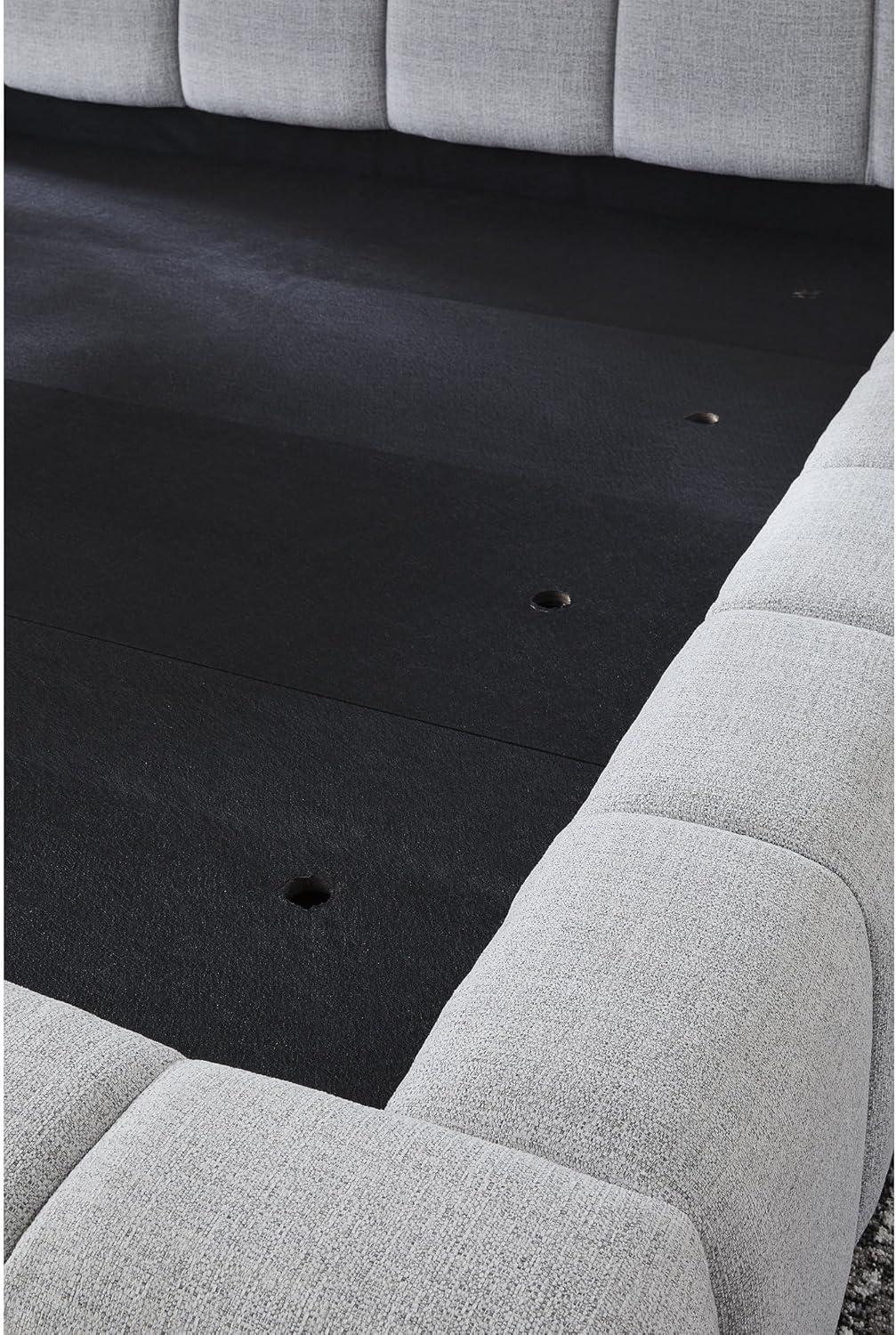 imageSignature Design by Ashley Jesstean Contemporary Upholstered Bed Foundation or Box Spring Not Needed Queen Light GrayKing