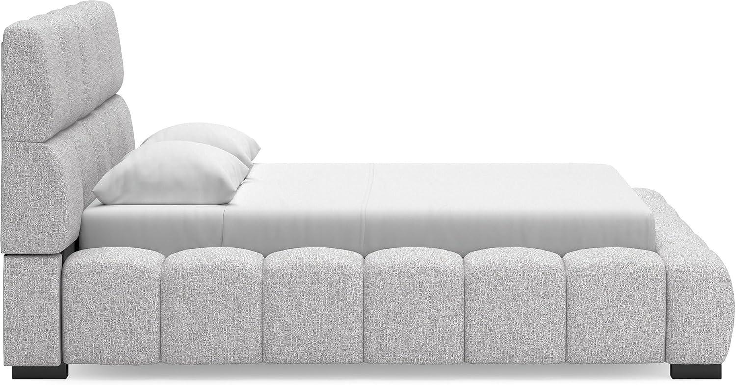 imageSignature Design by Ashley Jesstean Contemporary Upholstered Bed Foundation or Box Spring Not Needed Queen Light GrayQueen