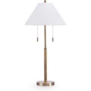 Signature Design by Ashley Haigwood Modern Table Lamp with Empire Shade, Gold