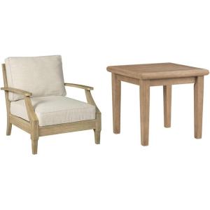 Signature Ashley Clare View Lounge Chair + Gerianne End Table Outdoor Furniture Set