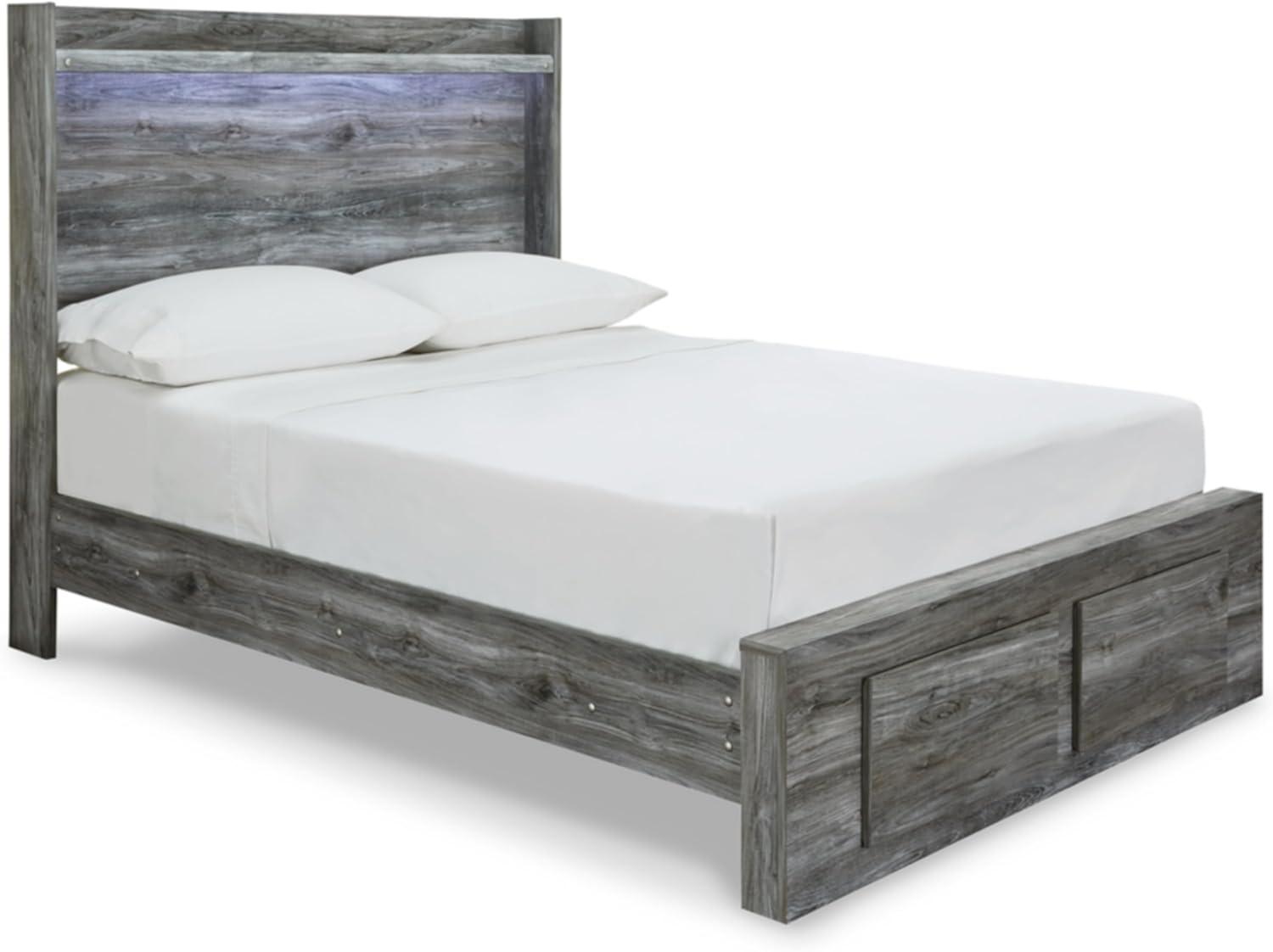imageSignature Design by Ashley Baystorm Casual Twin Panel Bed with LED Lights Foundation or Box Spring Needed GrayGrey