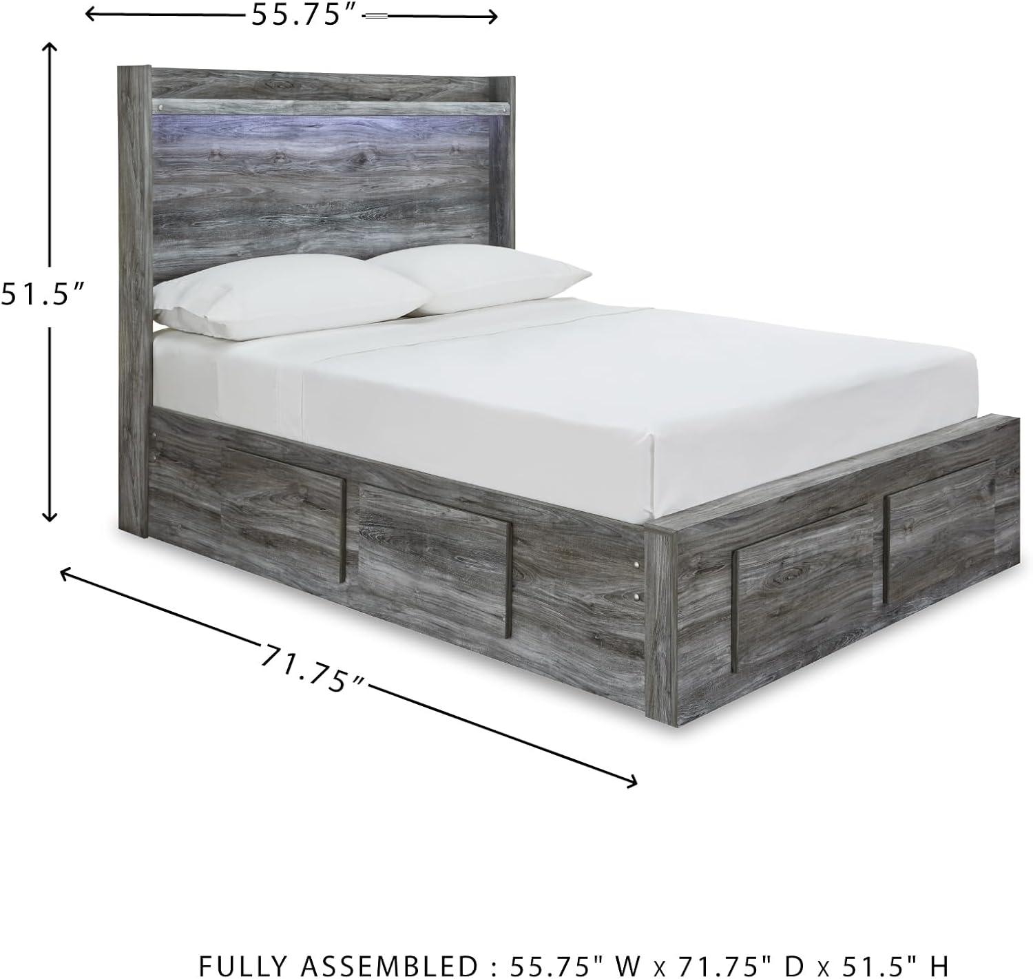 imageSignature Design by Ashley Baystorm Casual Twin Panel Bed with LED Lights Foundation or Box Spring Needed GrayGrey