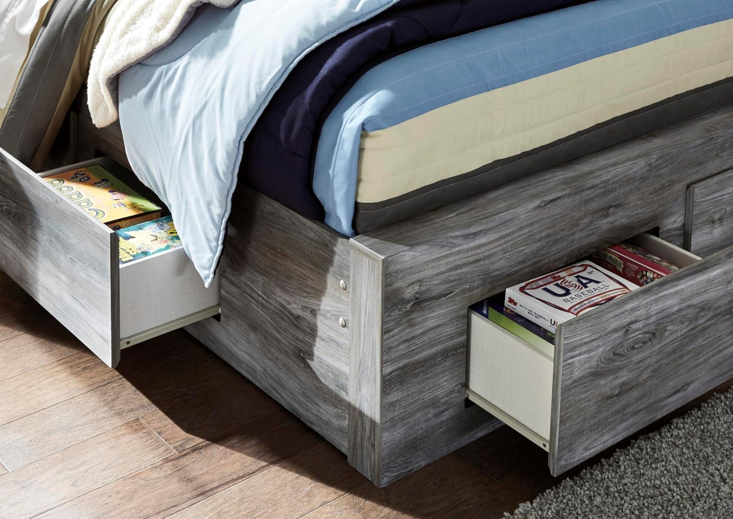 imageSignature Design by Ashley Baystorm Casual Twin Panel Bed with LED Lights Foundation or Box Spring Needed GrayGrey