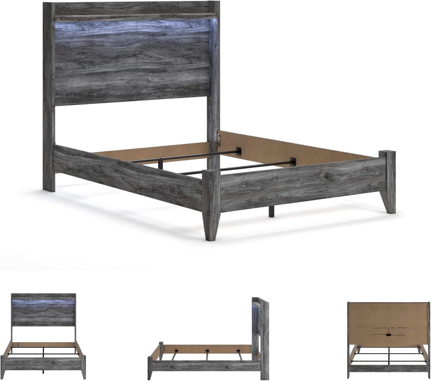 imageSignature Design by Ashley Baystorm Casual Twin Panel Bed with LED Lights Foundation or Box Spring Needed GrayGrey