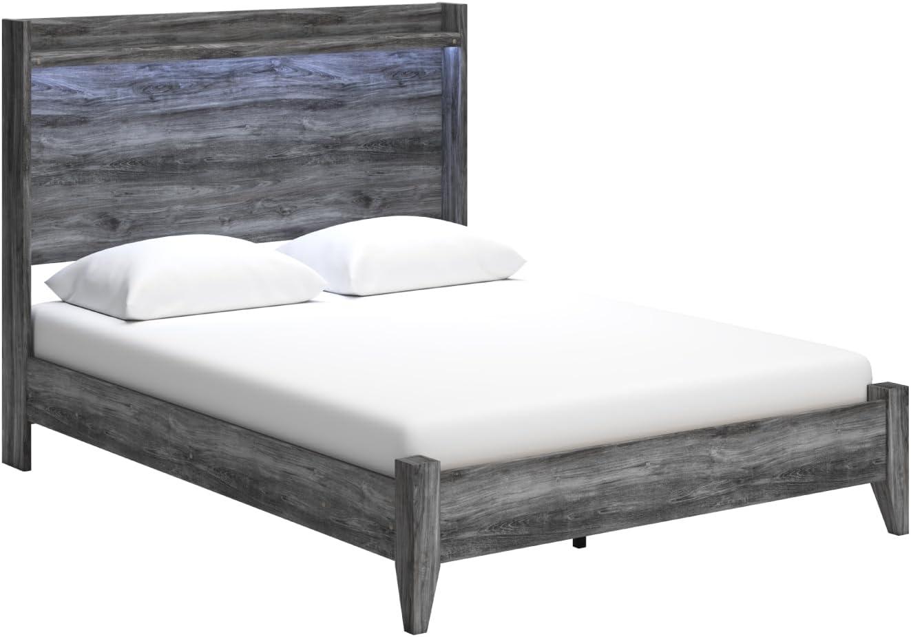 imageSignature Design by Ashley Baystorm Casual Twin Panel Bed with LED Lights Foundation or Box Spring Needed GrayGrey