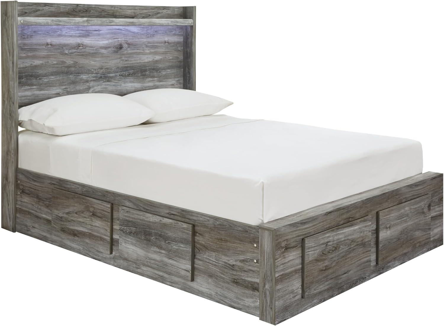 imageSignature Design by Ashley Baystorm Casual Twin Panel Bed with LED Lights Foundation or Box Spring Needed GrayGrey