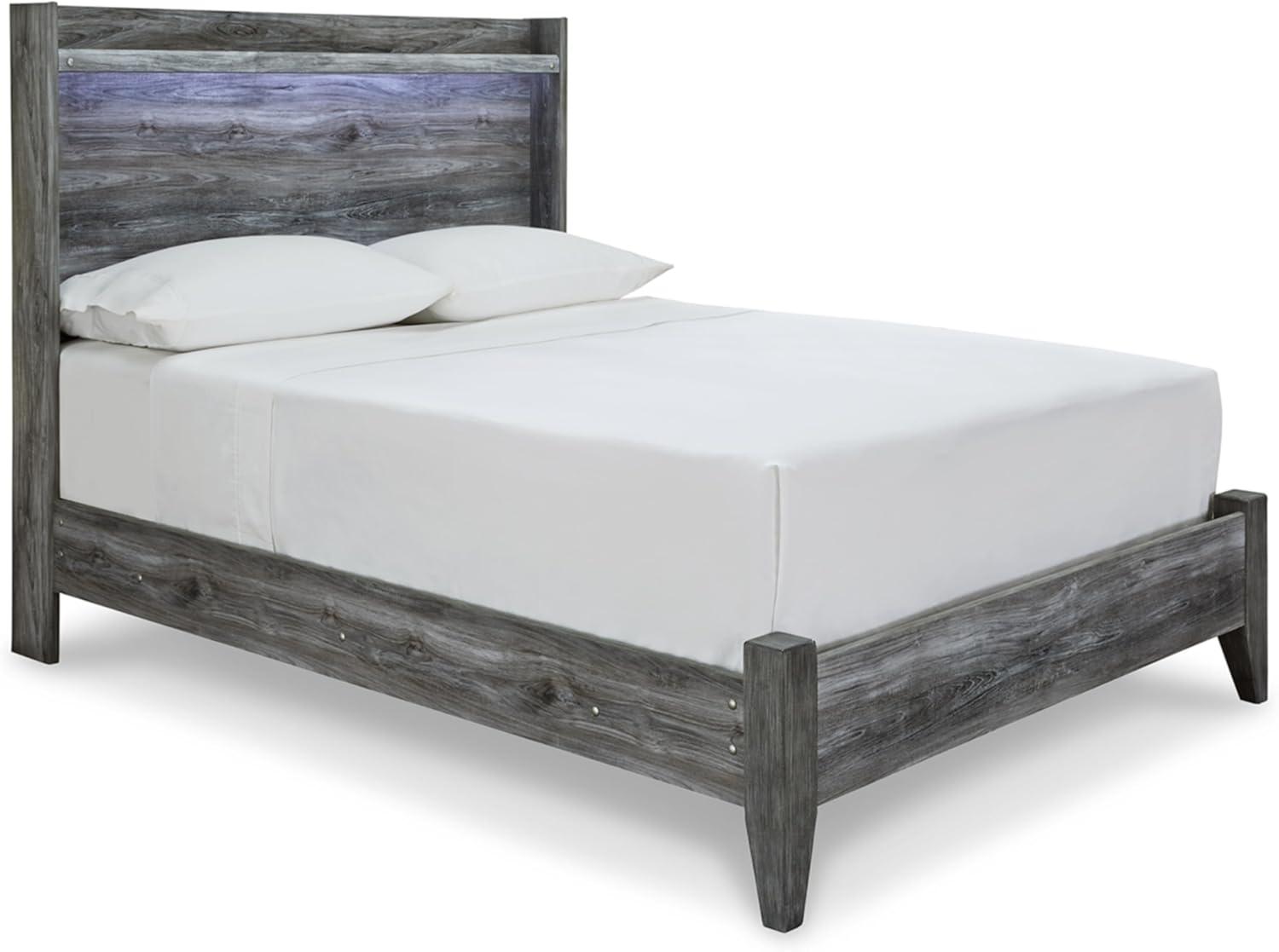 imageSignature Design by Ashley Baystorm Casual Twin Panel Bed with LED Lights Foundation or Box Spring Needed GrayGrey