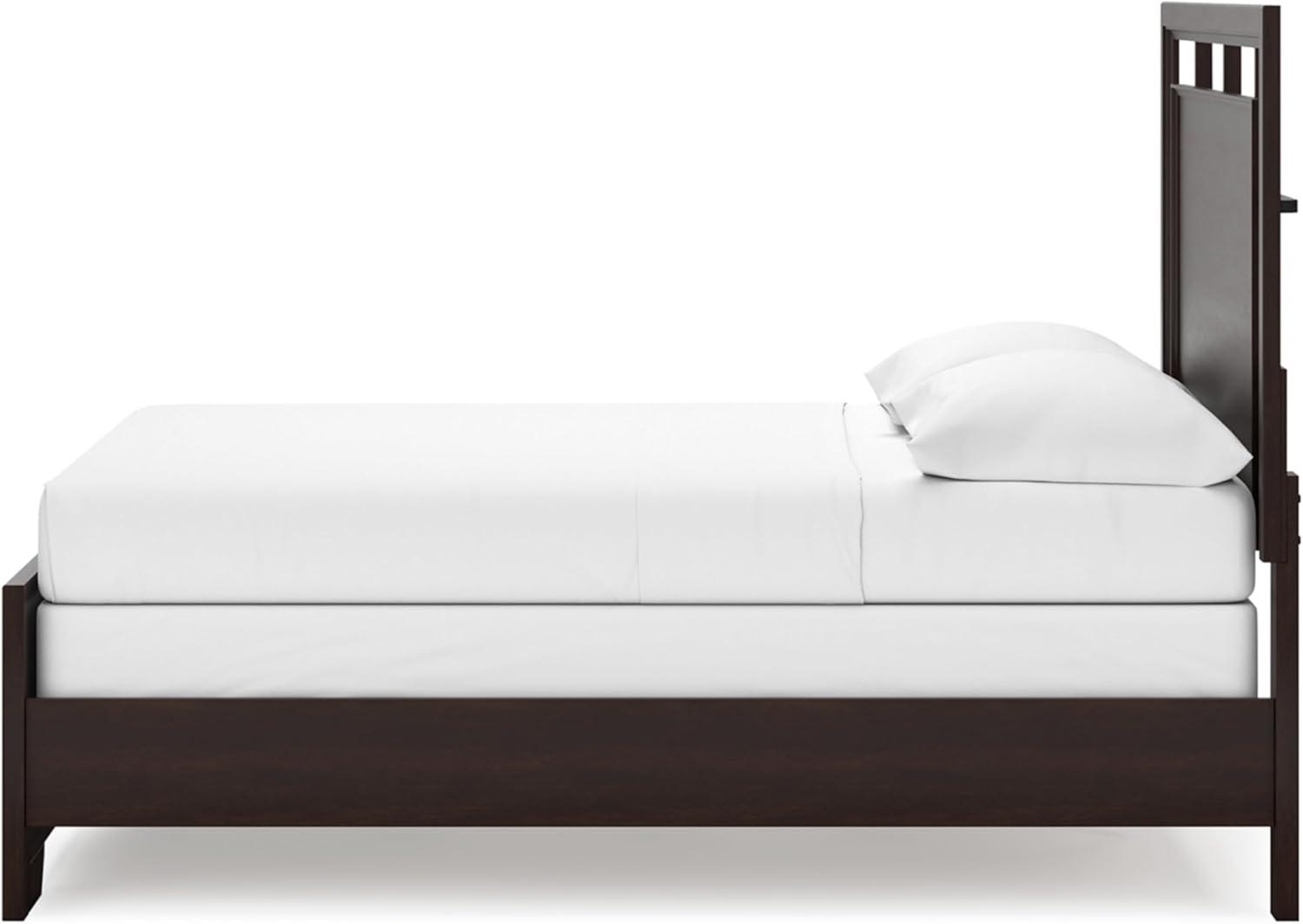 imageSignature Design by Ashley Covetown Traditional King Panel Bed Foundation or Box Spring Needed Dark BrownFull Panel Bed