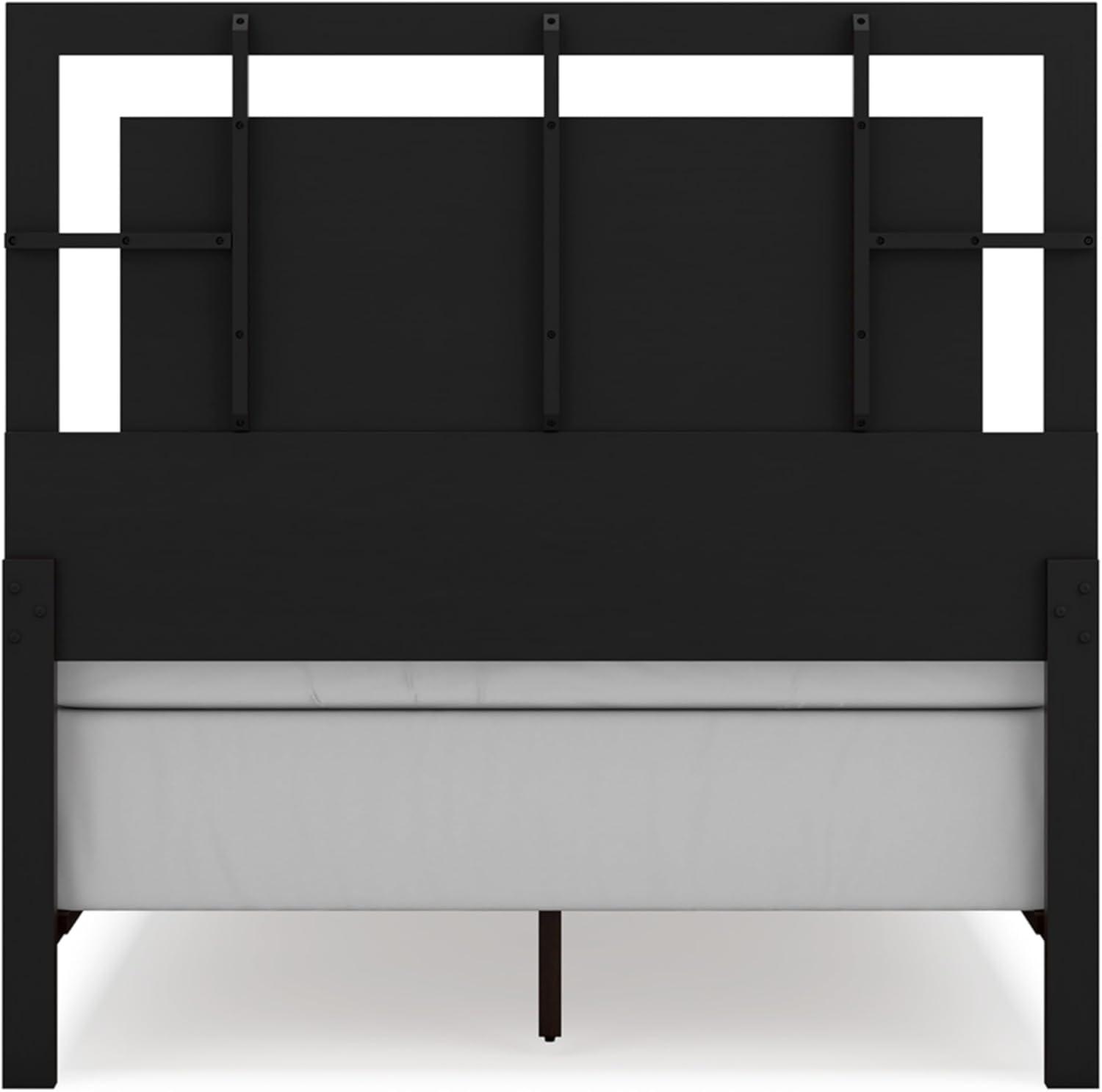 imageSignature Design by Ashley Covetown Traditional King Panel Bed Foundation or Box Spring Needed Dark BrownFull Panel Bed