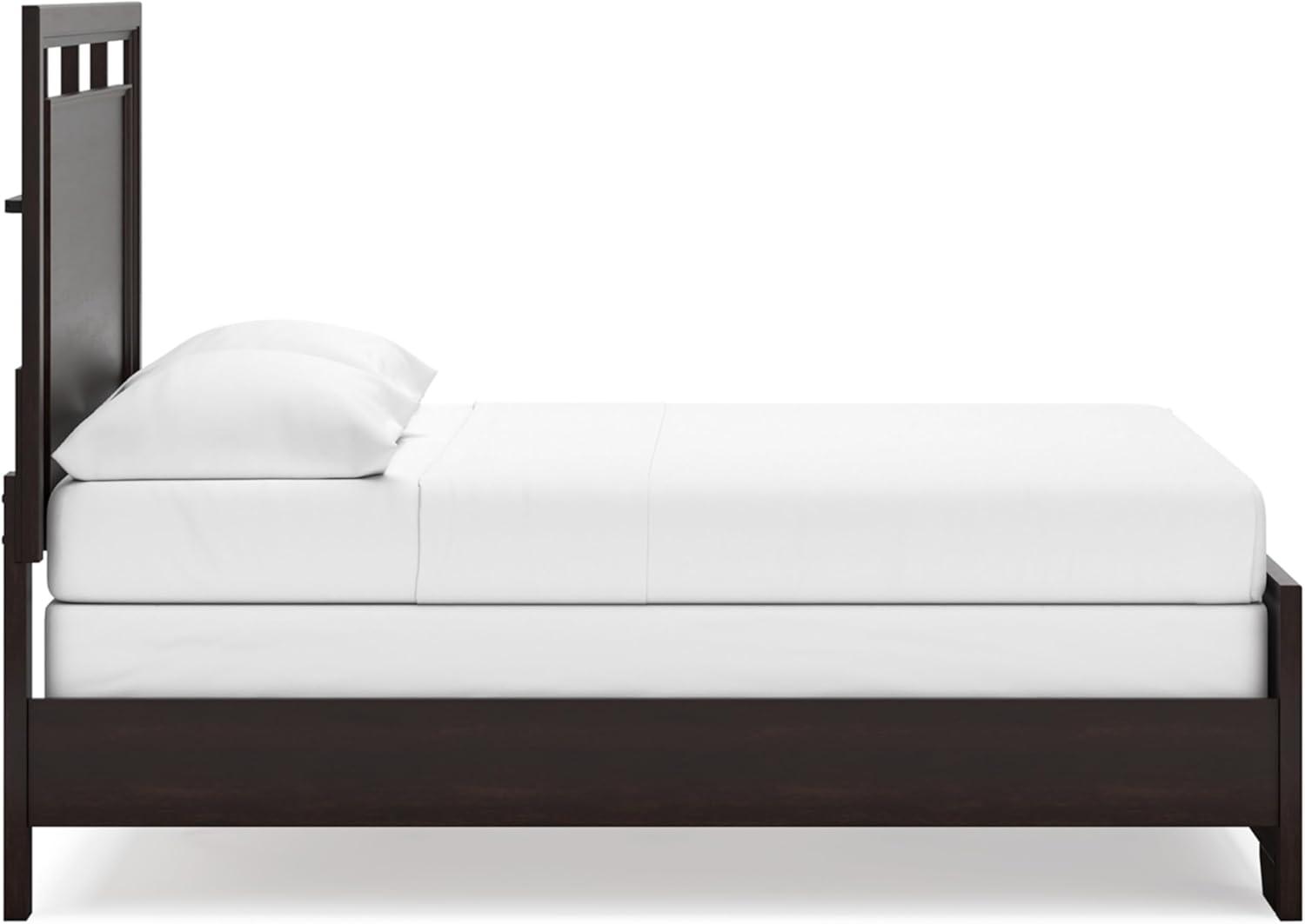 imageSignature Design by Ashley Covetown Traditional King Panel Bed Foundation or Box Spring Needed Dark BrownFull Panel Bed