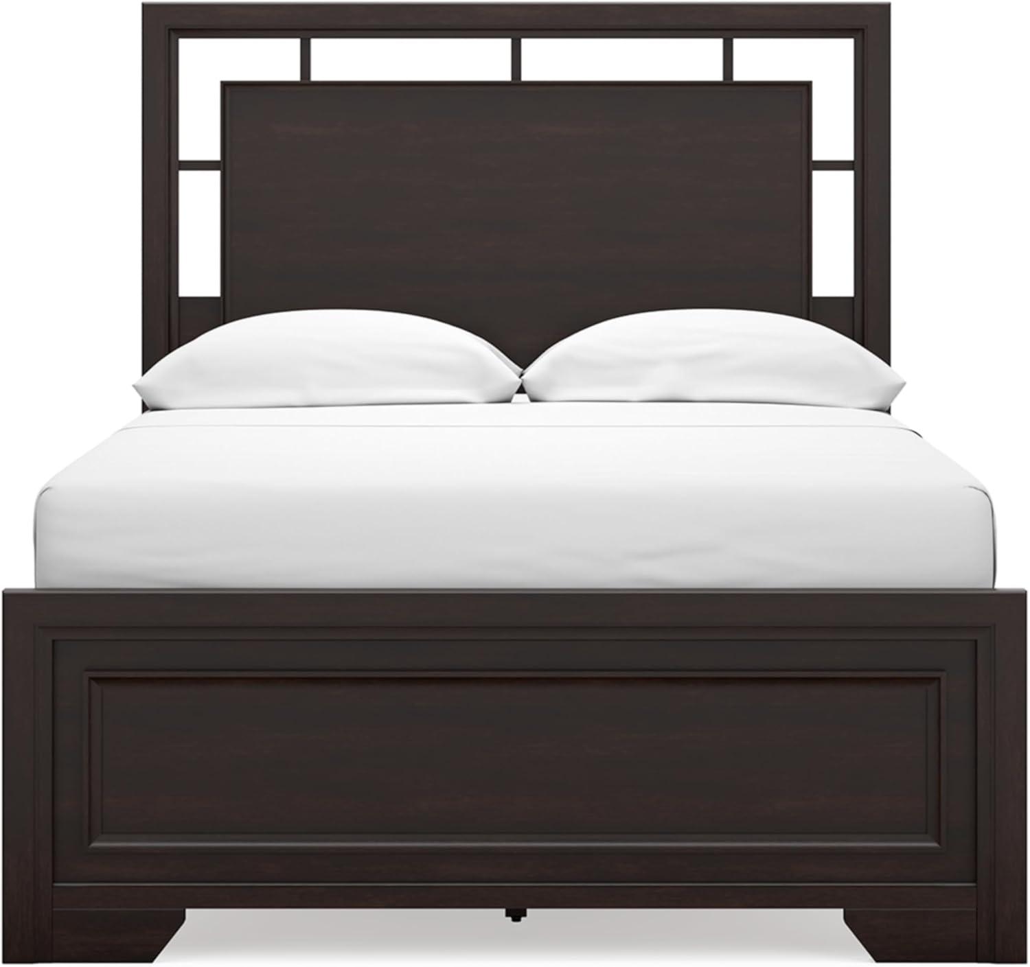 imageSignature Design by Ashley Covetown Traditional King Panel Bed Foundation or Box Spring Needed Dark BrownFull Panel Bed